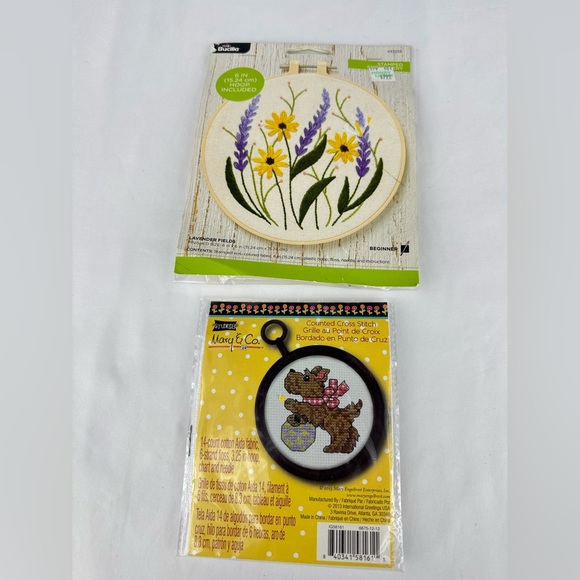 Set of 2 Hobby Lobby Embroidery and Cross Stitch Patterns - Picture 1 of 4